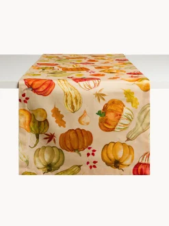 Runner in panama di puro cotone stampa zucche