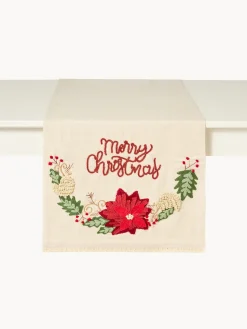 coincasa Runner in puro cotone e lurex ricamato