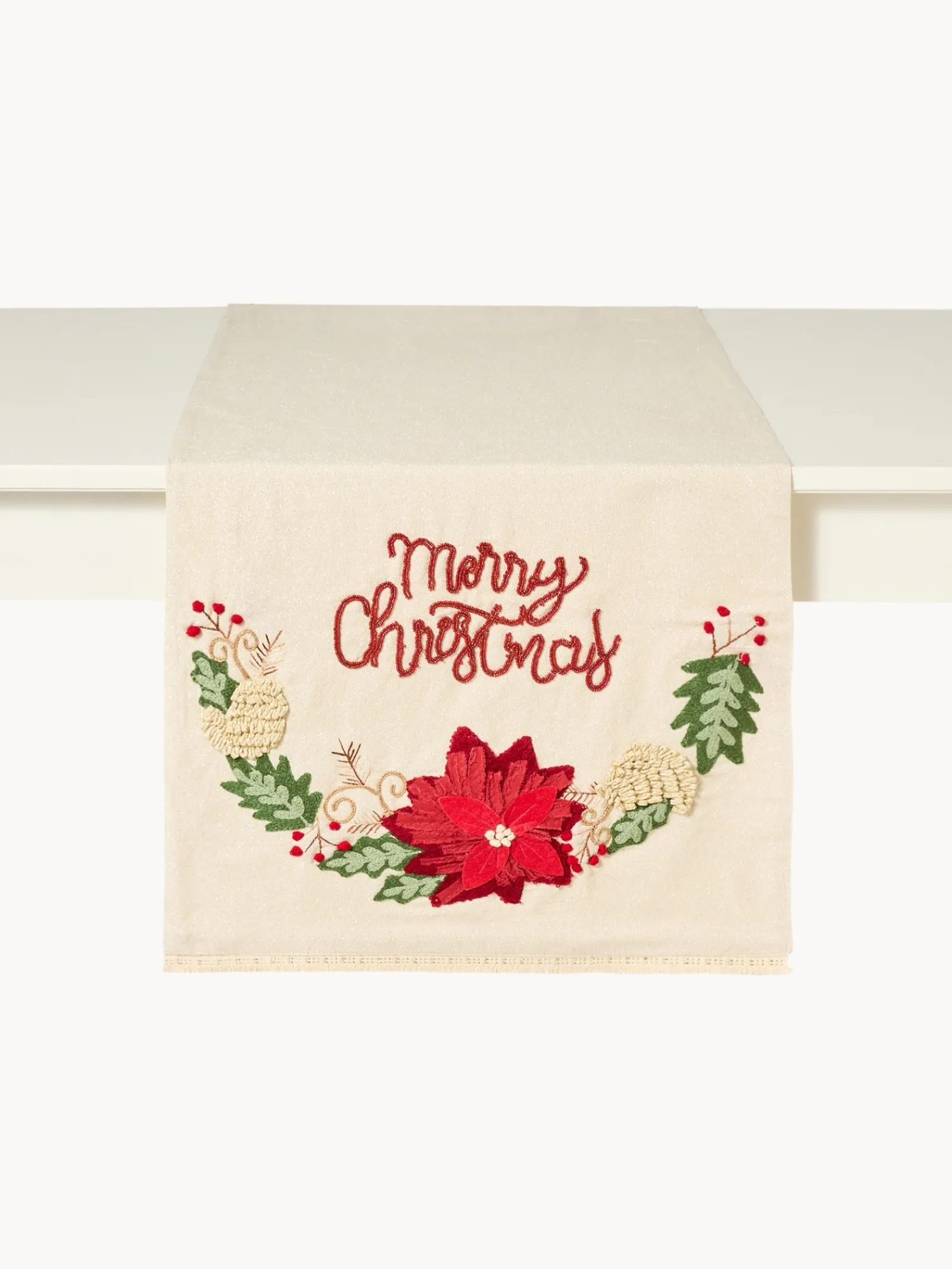 coincasa Runner in puro cotone e lurex ricamato