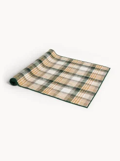 coincasa Runner motivo check in puro cotone tinto filo con overlock a contrasto