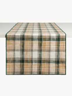 coincasa Runner motivo check in puro cotone tinto filo con overlock a contrasto