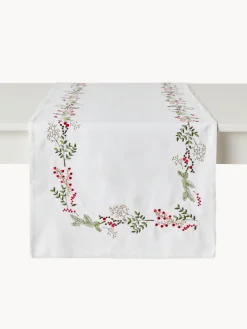 coincasa Runner twill di puro cotone ricamo agrifoglio