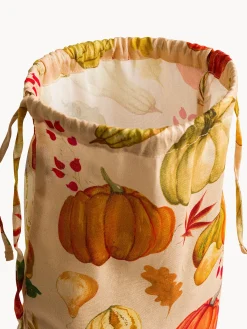 coincasa Sacchetto con lacci regolabili in panama di puro cotone stampa zucche