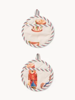 coincasa Scatola di latta regalo con set di 2 presine