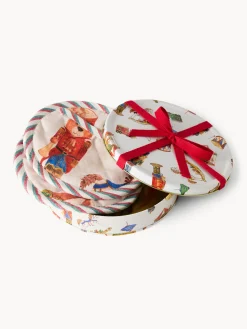 coincasa Scatola di latta regalo con set di 2 presine