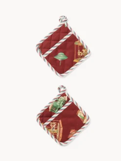 coincasa Scatola di latta regalo con set di 2 presine