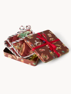 coincasa Scatola di latta regalo con set di 2 presine