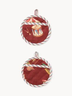 coincasa Scatola di latta regalo con set di 2 presine