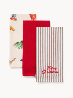 coincasa Scatola regalo con set di 3 strofinacci