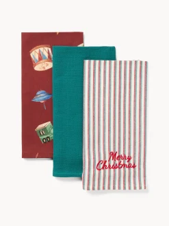 coincasa Scatola regalo con set di 3 strofinacci