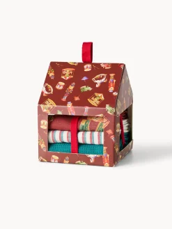 coincasa Scatola regalo con set di 3 strofinacci