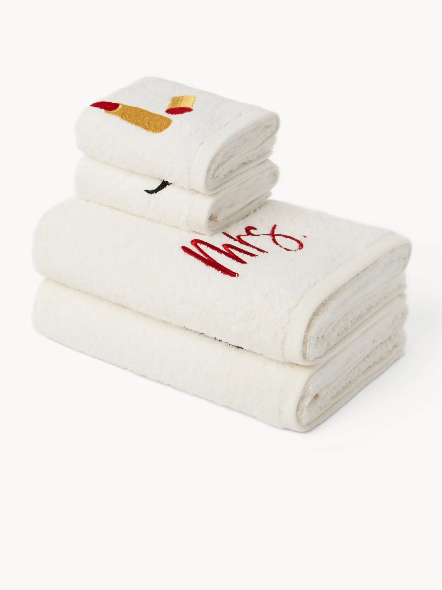 Set 2 asciugamani in spugna di cotone per Lui&Lei