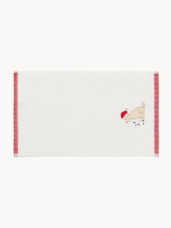 coincasa Set 2 asciugamani in spugna di cotone cagnolino ricamato