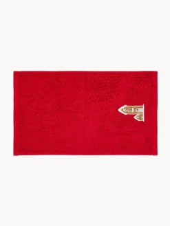 Set 2 asciugamani in spugna di cotone con casette ricamate