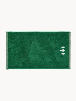 coincasa Set 2 asciugamani in spugna di cotone con alberi di Natale ricamati