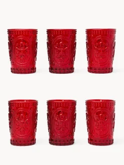 coincasa Set 6 bicchieri in vetro spruzzato dettaglio gingerbread