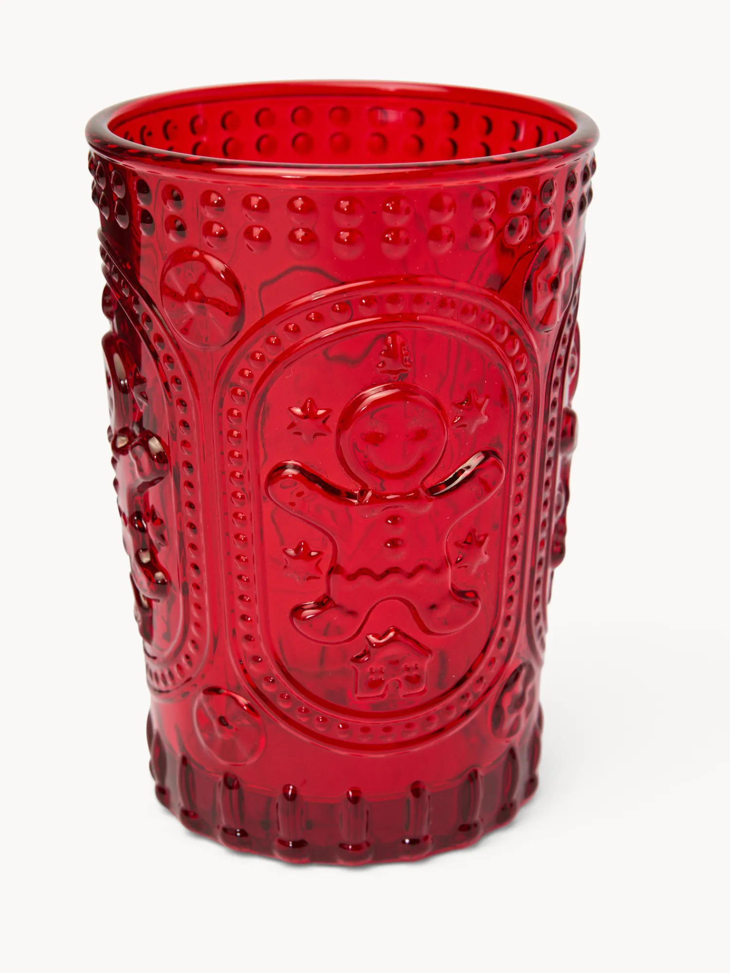 coincasa Set 6 bicchieri in vetro spruzzato dettaglio gingerbread