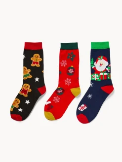 coincasa Set 3 calzini natalizi con box regalo