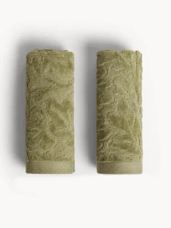 coincasa Set 2 lavette in cotone velour motivo in rilievo