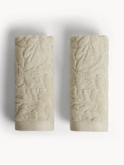 coincasa Set 2 lavette in cotone velour motivo in rilievo