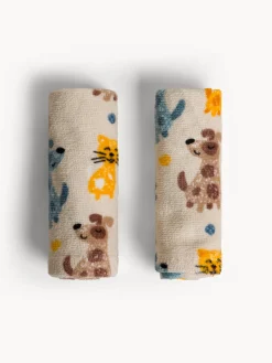 coincasa Set 2 lavette in cotone velour stampa animaletti