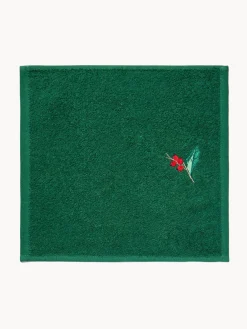 Set 3 lavette in spugna di cotone ricamo natalizio