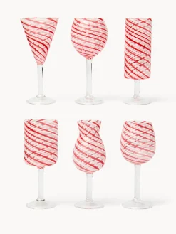 coincasa Set 6 mini calici in vetro borosilicato a righe