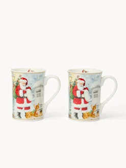 coincasa Set 2 mug in new bone china Babbo Natale vintage