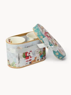 coincasa Set 2 mug in new bone china Babbo Natale vintage