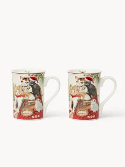 coincasa Set 2 mug in new bone china gattini vintage