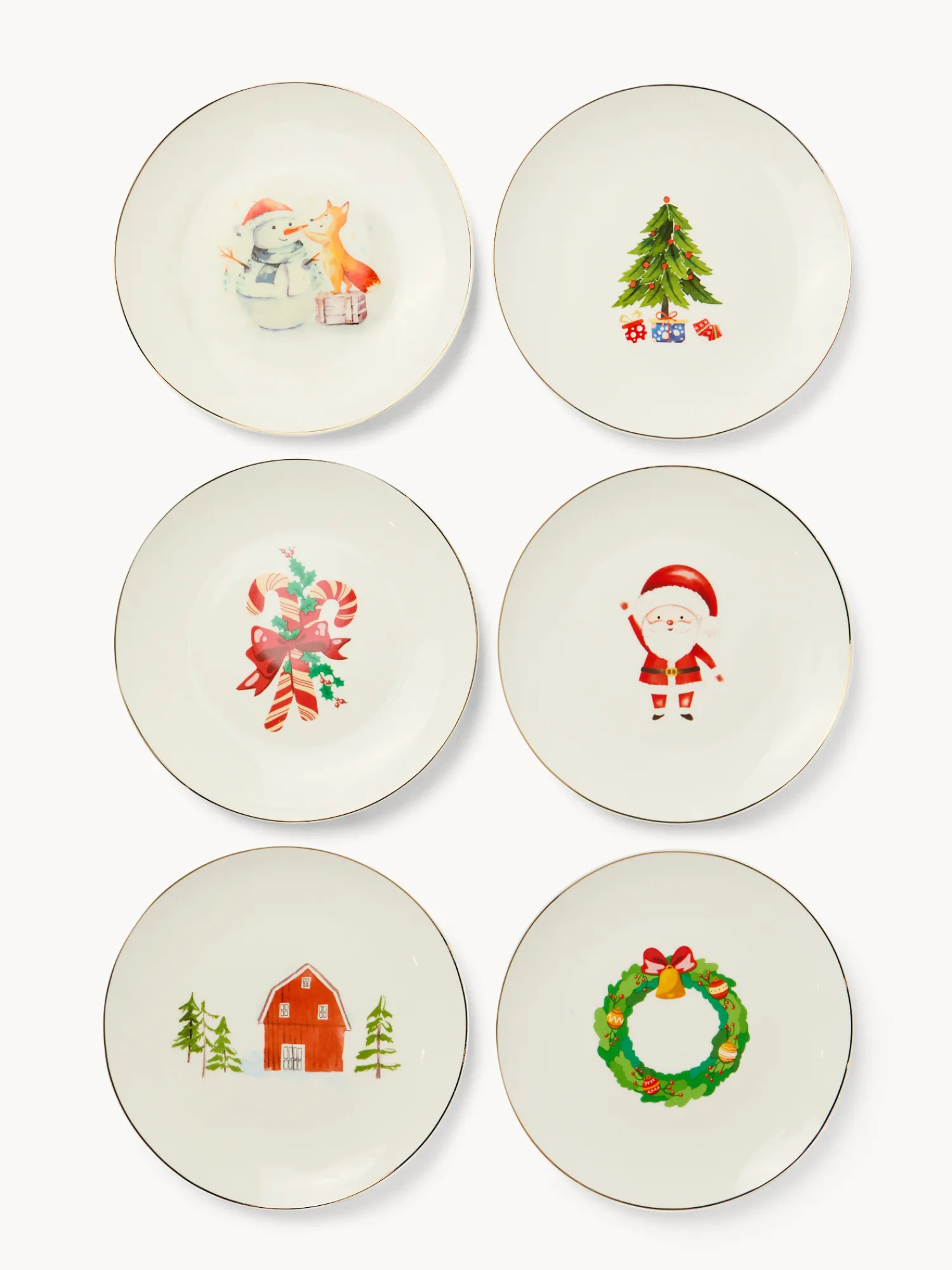 coincasa Set 6 piattini frutta new bone china decorati