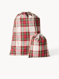 coincasa Set 2 sacchetti tartan in puro cotone tinto filo