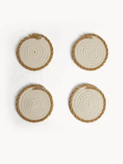 coincasa Set 4 sottobicchieri con bordo intrecciato