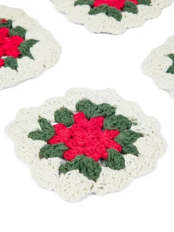 coincasa Set 4 sottobicchieri uncinetto in cotone