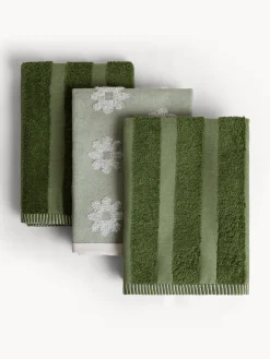 coincasa Set 3 strofinacci in spugna di cotone jacquard