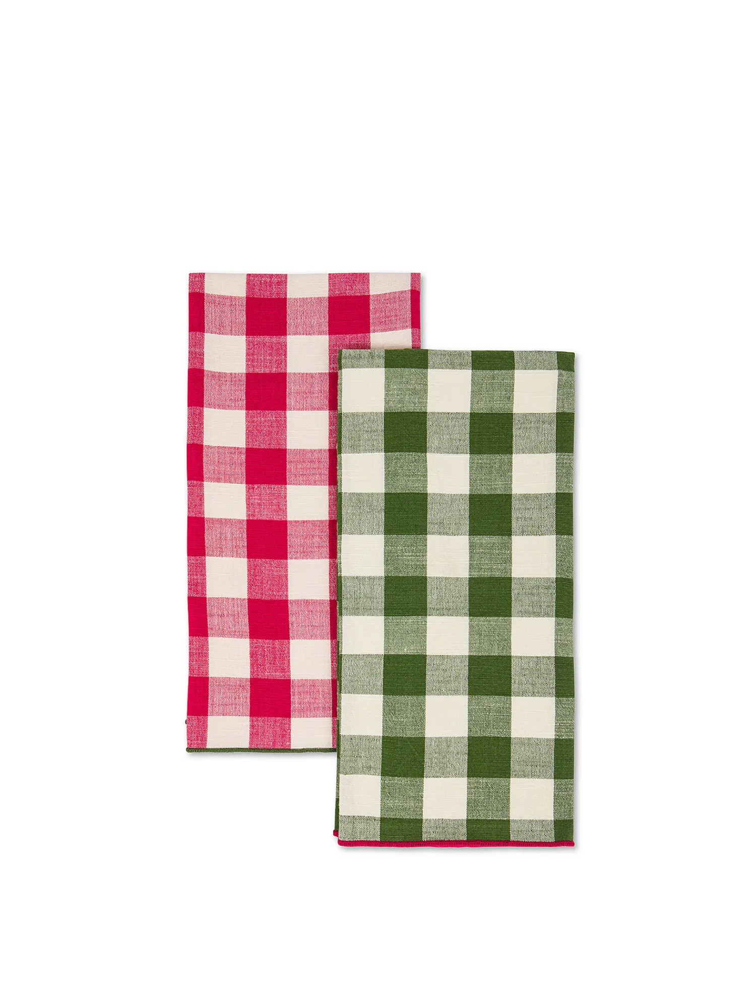 coincasa Set 2 strofinacci puro cotone motivo check