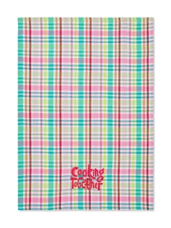 coincasa Set 2 strofinacci puro cotone ricamo verdure