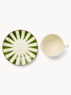 coincasa Set 4 tazze tè in new bone china a righe