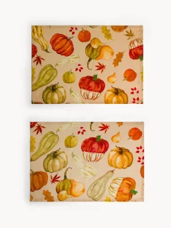 coincasa Set 2 tovagliette in panama di puro cotone stampa zucche