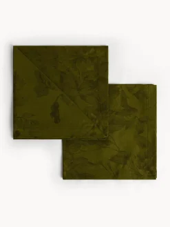 coincasa Set 2 tovaglioli in cotone e lino jacquard motivo floreale