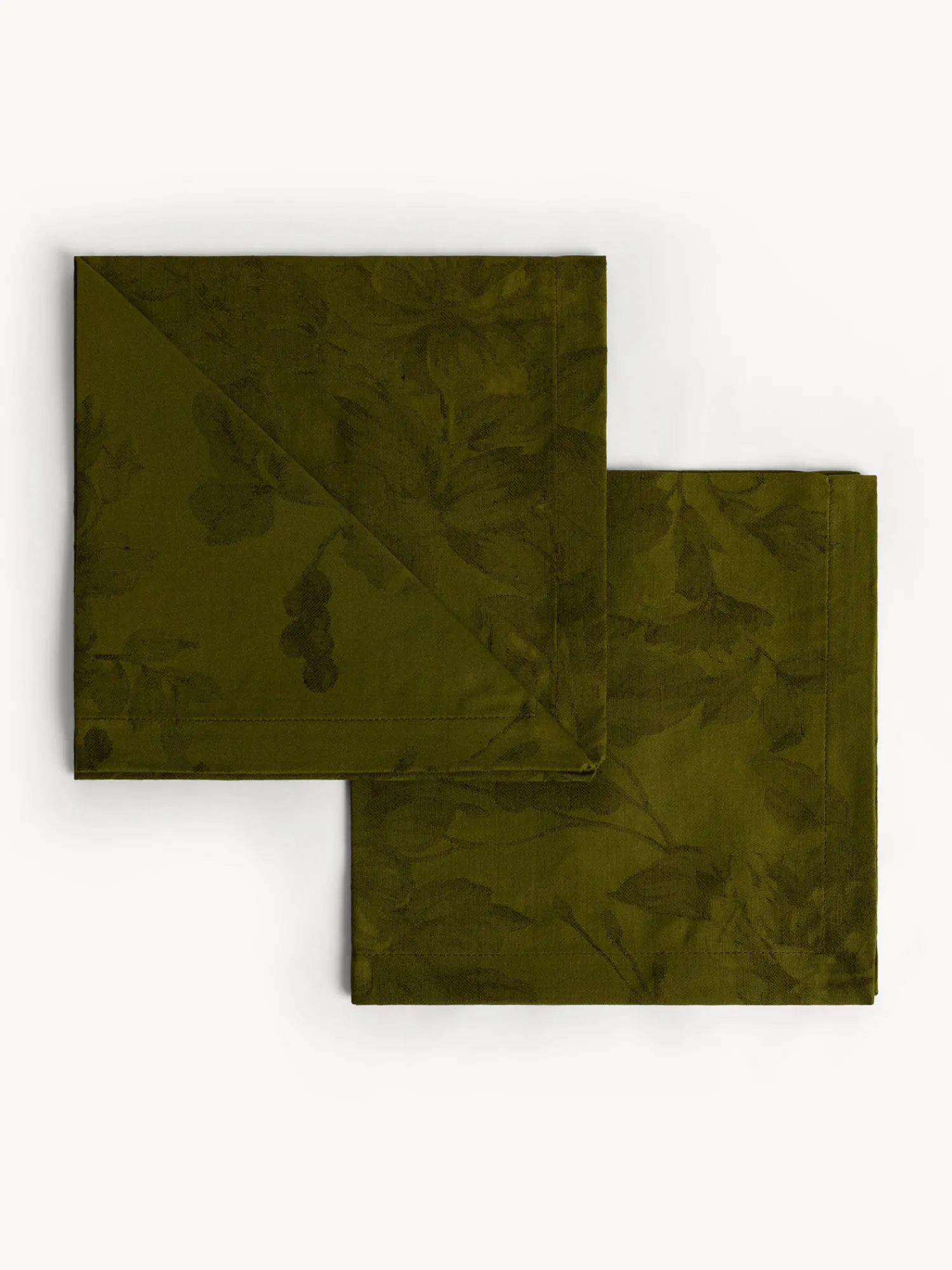 coincasa Set 2 tovaglioli in cotone e lino jacquard motivo floreale