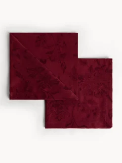 coincasa Set 2 tovaglioli in cotone e lino jacquard motivo floreale