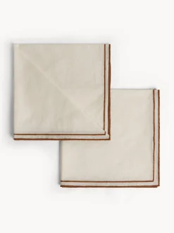 coincasa Set 2 tovaglioli in cotone con overlock a contrasto