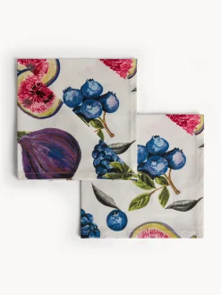 coincasa Set 2 tovaglioli in panama di puro cotone stampa fichi