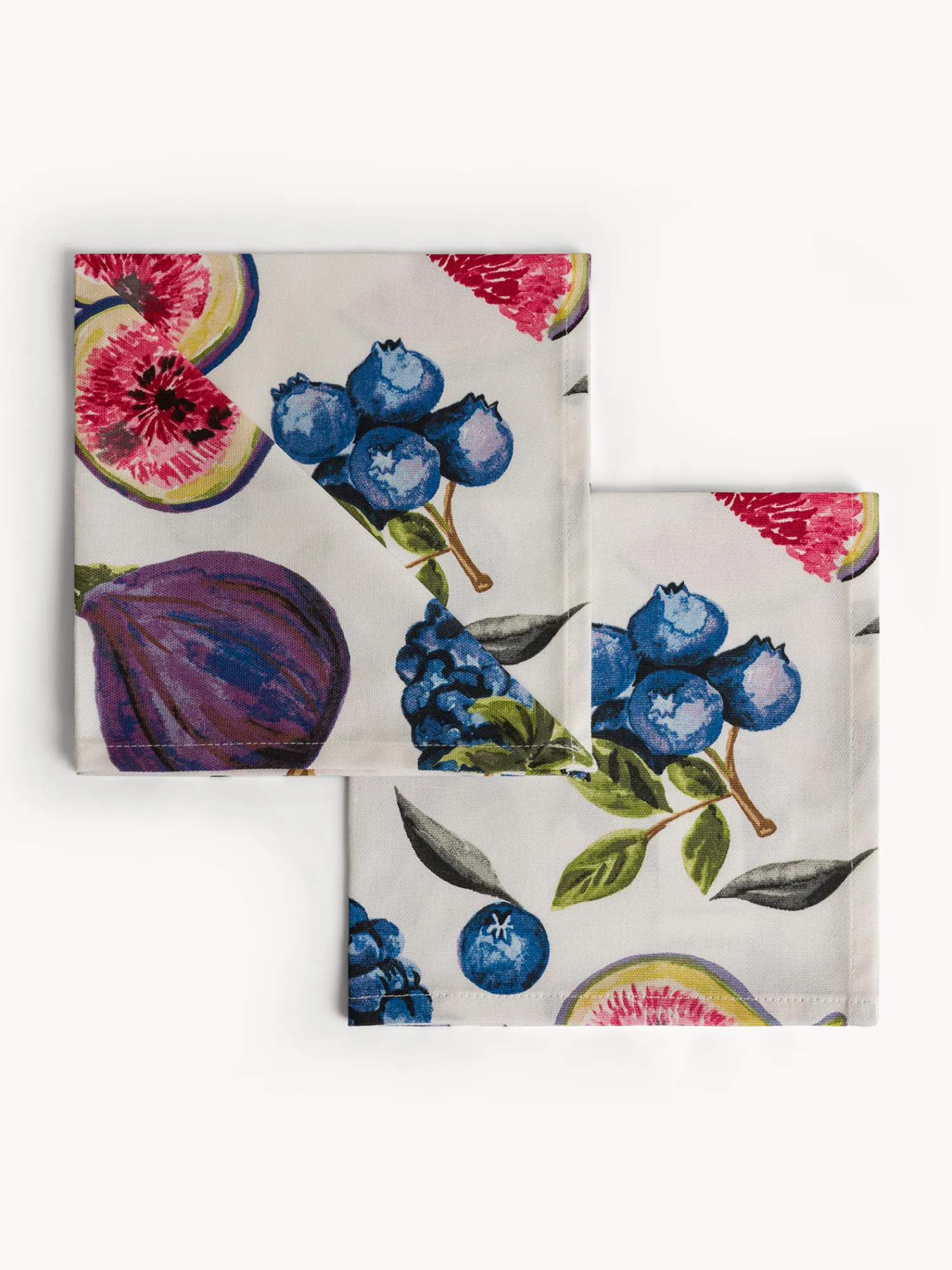 coincasa Set 2 tovaglioli in panama di puro cotone stampa fichi