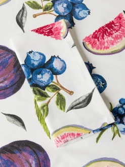 coincasa Set 2 tovaglioli in panama di puro cotone stampa fichi