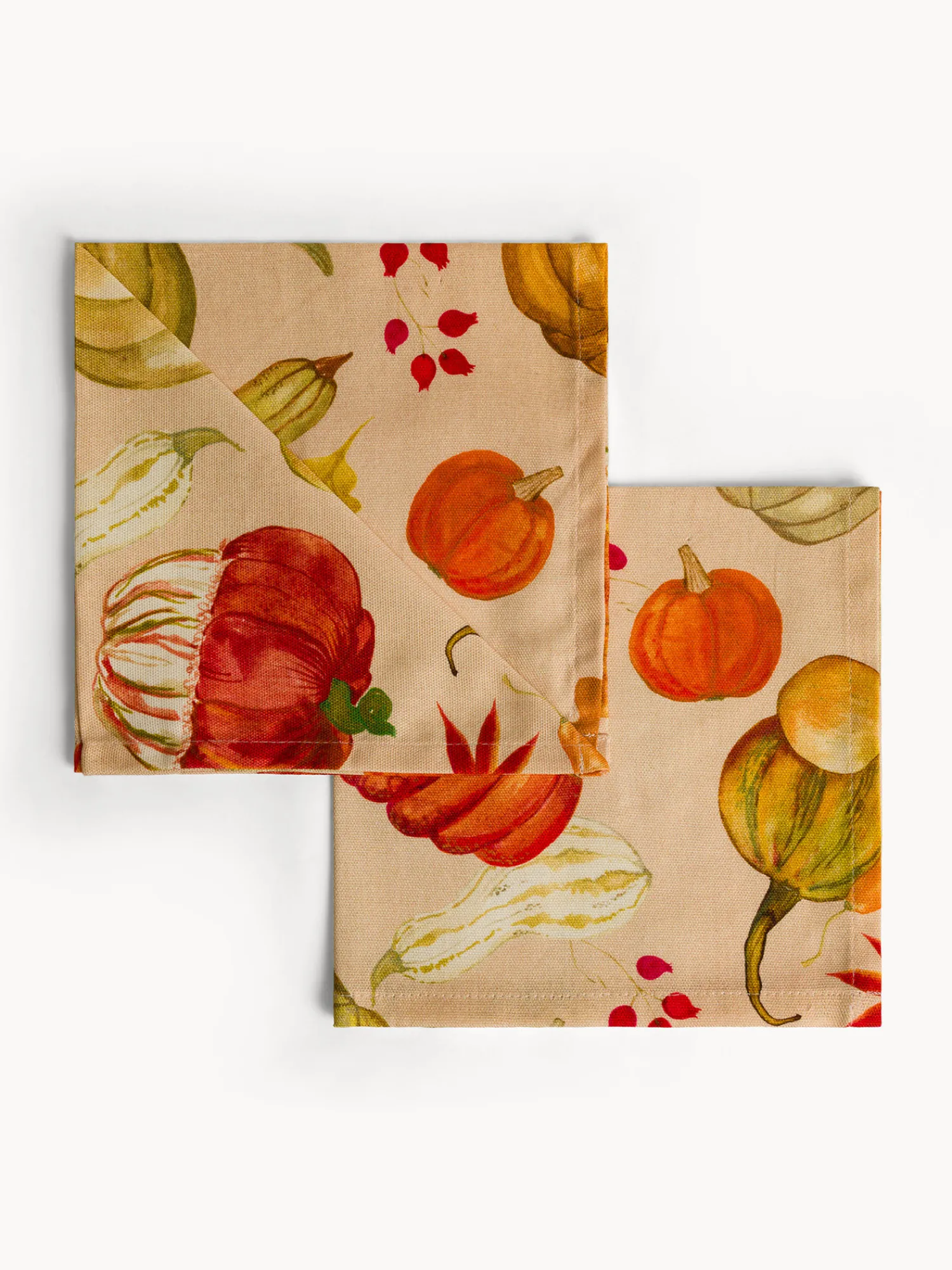 coincasa Set 2 tovaglioli in panama di puro cotone stampa zucche