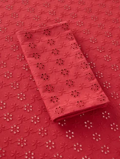 coincasa Set 2 tovaglioli in puro cotone con ricamo sangallo