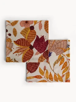 coincasa Set 2 tovaglioli in puro cotone stampa foliage