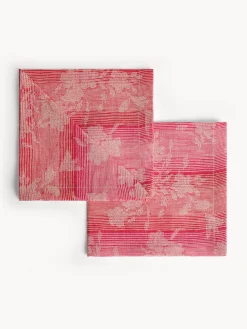 coincasa Set 2 tovaglioli in puro lino motivo floreale